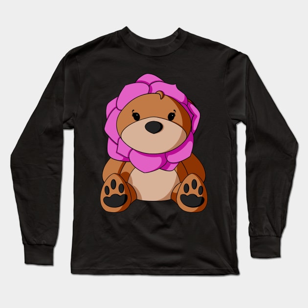 Rose Teddy Bear Long Sleeve T-Shirt by Alisha Ober Designs